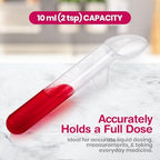 Calibrated Medicine Spoon for Kids, Baby & Toddler - (Pack of 2) - 2 Tsp/10 mL Capacity Plastic Oral Liquid Dose Medication Graduated Dispenser