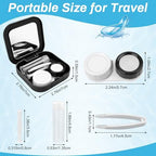AHIER Portable Contact Lens Case Travel Kit Mirror +bottle + tweezers Container Holder (black)