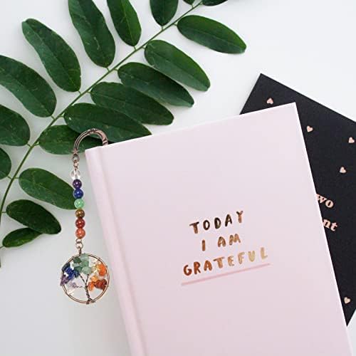 1PCS Vintage Copper Metal Bookmark Antique Chakra Crystals Antique Tree Bookmarks Personalized Bookmark Handmade Beading Bookmarks for Book Lovers Tumbled Gemstones Bookmarks for Library Study