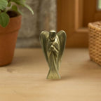 ANAYA AGATE Golden Pyrite Angel Statue 2" Certified Gemstone Guardian Angel Natural Crystal Angel Hand-Carved Pocket Guardian Angel for Wealth, Abundance, Protection & Positive Energy Crystal Décor