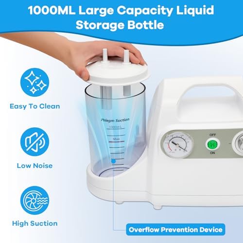 1000ML Portable Veterinary Suction Machine for Home Use 110V Vacuum Device