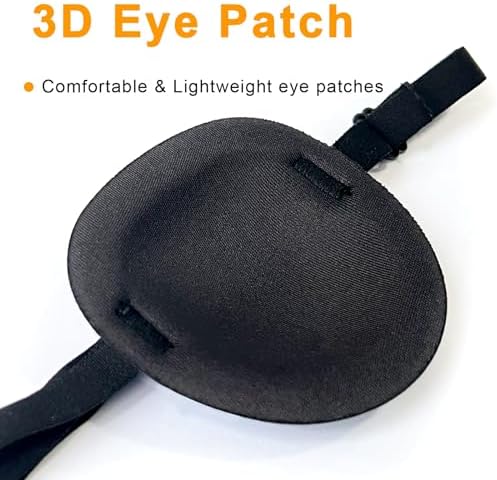 6PCS Eye Patch, Super Soft Eye Patches, Adjustable Medical Eye Patch for Adults and Kids, Amblyopia Lazy Eye Patches for Left or Right Eyes, 6 Colors