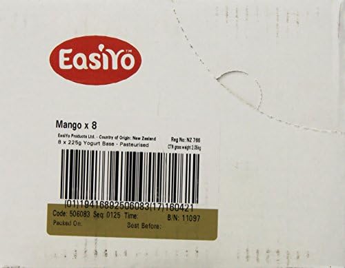EasiYo Yogurt Mix, Mango, 8 Count