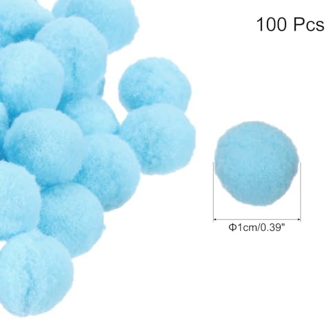 MECCANIXITY Pom Felt Balls Felting Fabric 1cm 10mm Light Blue for Home Crafts Project DIY Pack of 100