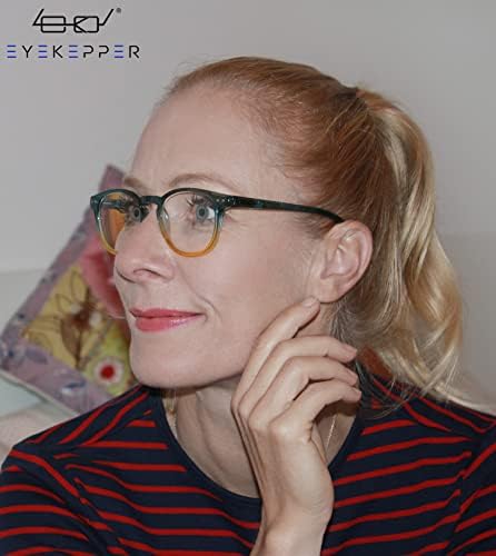 Eyekepper Fashion Readers Womens Reading Glasses (Blue-Yellow Frame, 3.00)