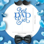 1 Pack Happy Father’s Day Cake Toppers, Glitter Cake Bunting Decor Best Dad Ever Love Father Cake Picks Party Decorations Supplies(Best DAD Ever, Royal Blue)