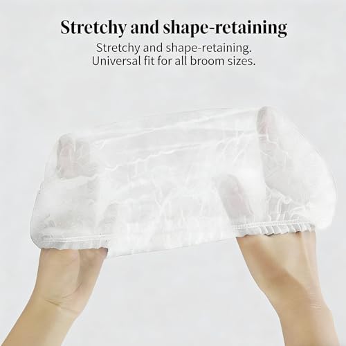 100pcs Broom Cloth Covers Multi-Purpose Microfiber Floor Towel Washable Reusable Cleaning Cloth Wet or Dry Cleaning Mops with Adjustable Drawstring for Pet Hair, Dust, Stain (100)