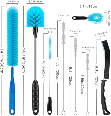 Bottle Brush Cleaning Set - Multi Cup Brush, Water Bottle Cleaner, Crevice Cleaning Brush Pipe & Tube Brushes for Tight Spaces, Grout Brush Cleaner Brush Long Straw Cleaner Brush for Stanley Mug