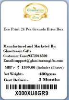 Ghasitaram Gifts Valentines Gift for Girlfriend/Boyfriend/Husband and Wife - Healthy Hampers - Eco Print 24 Pcs Granula Bites Box