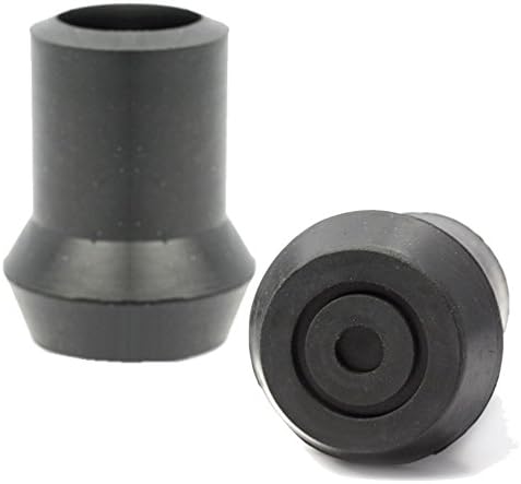 200 X Crutch Frame Ferrule Black Rubber Heavy Duty + Steel Insert 19Mm Id