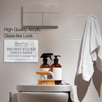 Do Not Flush Bathroom Sign – 2 Pack Bathroom Etiquette Sign for Septic System, Please Don’t Flush Toilet Paper, Acrylic Black and White Wall Décor for Home, Airbnb, RV, Cabin, 4x6 Inch