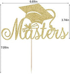Masters Cake Topper, 2026 graduation cake topper, Congrats Grad Cake Decorations ，Masters Graduation Party Decorations Supplies. (gold)