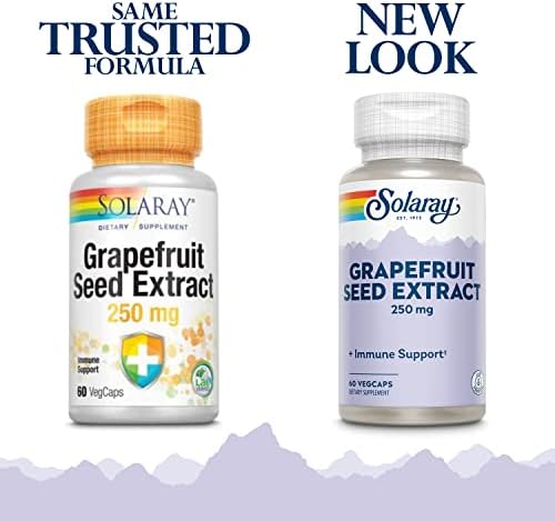 SOLARAY Guaranteed Potency Grapefruit Seed Extract, Veg Cap (Btl-Plastic) 250mg | 60ct