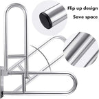 Toilet Grab Bar 31.5inch,Stainless Steel Foldable Bathroom Support Rail,Anti-Slip Handicap Grab Bars Safety Rails, For Seniors,Elderly,Pregnant,Disabled,Shower Grab Bars Supports 350lbs Load-1.26 Tube