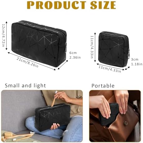 Period Bags for Teen Girls, Tampon Holder for Purse, Waterproof Portable Leather Period Pouch, Sanitary Napkin Storage Bag, Black Makeup Bag Set, Pad Pouches for Period for Girls
