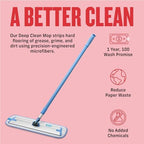 E-Cloth Deep Clean Microfiber Mop - Reusable Mop Pad for Home Cleaning, Hard Floors, Wood, Tile, or Laminate, Machine Washable, Use Wet for Cleaning or Dry for Dusting, No Refills or Spray Needed