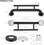 Oil Rubbed Black Grab Bar 17 Inch w/Towel Holder, iHansee Stainless Steel Shower Towel Bar Bathroom Balanced Support Handle, Wall Mount Safety Handrail Grab Rail for Elderly Senior Handicap Disabled