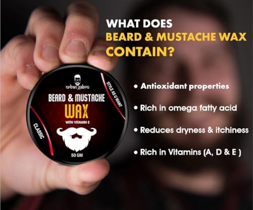 urbangabru Beard, Mustache Wax for Men – Strong Hold Mooch Styling Wax, Balm, Cream to Shape and Nourish Your Beard (1.7 fl oz)