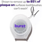BURST Expanding Dental Floss (Mint Eucalyptus/240 Yards) | Stain Absorbing & Woven Teeth Floss with Xylitol Coating to Fight Cavities | Vegan | Paraben Free Expanding Floss