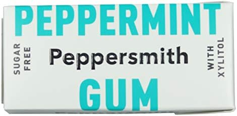 Peppersmith Xylitol Natural English Peppermint Gum 12 x 0.52oz pack