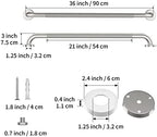Brushed Nickel Shower Grab Bar w/Anti-Slip Knurled Grip 36 Inch, Zepolu Stainless Steel Bathroom Grab Bars, Safety Bar Balanced Handrail, Handicap Injury Elderly Senior Assist Support Shower Handle