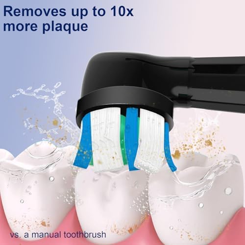 iO Replacement Heads Compatible with Oral B iO 2/3/4/5/6/7/8/9/10 Series Electric Toothbrush,Toothbrush Heads Compatible with Oral B iO,Gentle Gum Care Bristles for a Comfortable Clean,Black