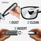 CarbonKlean Peeps Eyeglass Lens Cleaner - Efficient and Durable Carbon Microfiber Technology - Exclusively Used by NASA - 500 Uses (Injected Black)