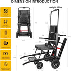 Powered Wheelchair, Stair Climbing Wheelchair, Motorized Elderly Stair Chair,Electric Stair Lifts for Seniors, Load Capacity 450lbs, Foldable