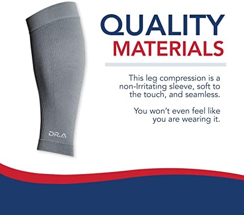 Dr. Arthritis Calf Compression Sleeves for Men and Women, Doctor Developed Calf Wrap & Leg Support, Medical, Varicose Veins & More (X Large, Grey, 1 Pair)