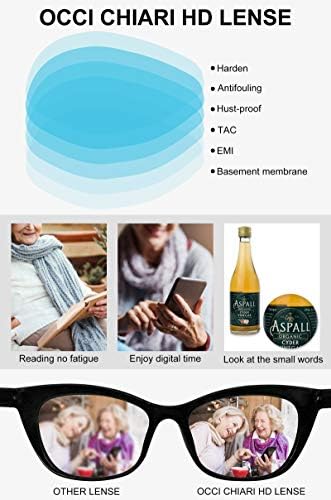 OCCI CHIARI 1.75 Reading Glasses Women Fashion Readers 1.0 1.25 1.5 1.75 2.0 2.25 2.5 2.75 3.0 3.5 4.0 5.0 6.0(Black blue, 1.75)