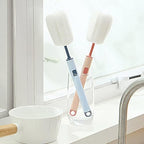 Handle Cup Brush with Replaceable Sponge Head for Water Bottles Flask Coffee Glass Mug Household Use