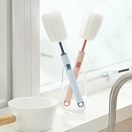 Handle Cup Brush with Replaceable Sponge Head for Water Bottles Flask Coffee Glass Mug Household Use