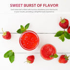 Soeos Strawberry Popping Boba Pearls 6.6 Pounds, Bursting Boba Pearls for Bubble Tea, Beverages, Shakes, Desserts, Smoothie and Ice Cream Topping, Vegan