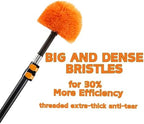 9pcs Screw on Webster Cobweb Duster Head for Pole | Spider Web Remover Brush | Cobweb Duster Head Attachment | Fits Standard 3/4 inch Threaded Poles (Orange)