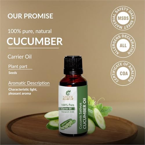 Cucumber Oil -(Cucumis Sativus)- Carrier Oil 100% Pure Natural Undiluted Uncut Therapeutic Grade Oil 3.38 FL.OZ