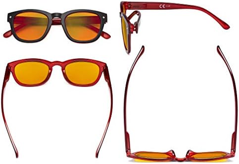 Eyekepper Blue Light Blocking Reading Glasses with Orange Tinted Filter Lens for Sleeping - Anti Blue Ray Computer Readers - Black-Red +1.50