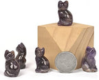 Justinstones Carved Natural Amethyst Cat Guardian Statue Home Decor Reiki Chakra Healing Crystal Desk Gemstone Decoration Stone Crafts Gemstone Collectible Gift