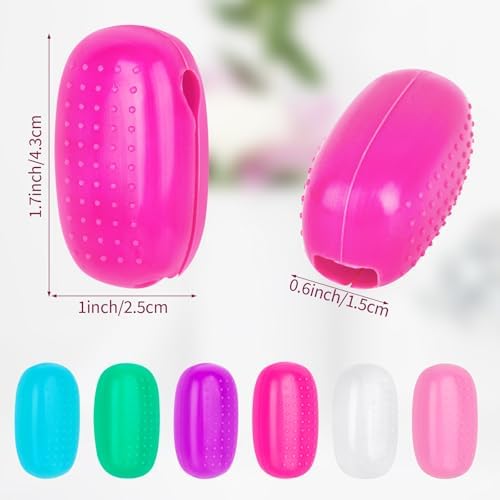 Hxezoc 6 Pack Travel Toothbrush Head Covers, Toothbrush Protector Cap Portable Silicone Cover for Household Travel, Camping, Bathroom, School, Business