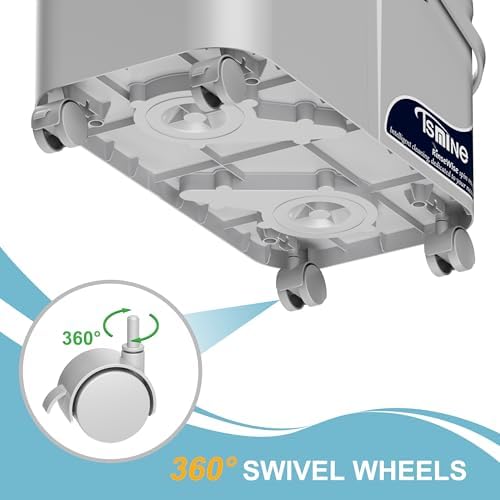 Compact Spin Mop for Apartments & Small Spaces, Clean & Dirty Water Separation Mop Bucket for Pet Owners & Daily Cleaning,360° Swivel Wheels, Safe for Hardwood & Tile, Adjustable Handle, 6 Mop Heads
