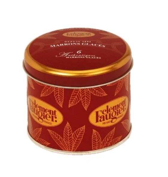 Clément Faugier, Marrons Glacés (French Candied Chestnuts) in Vacuum-Packed Tin, 6 Pieces, 140 g, Imported from France