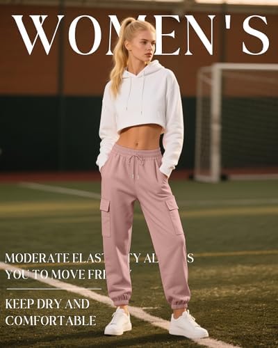 Neer 3 Pack Women's Cargo Sweatpants Joggers Pants Causal Gym Athletic Workout High Waist Bottom Y2k Fall Outfits with Pocket