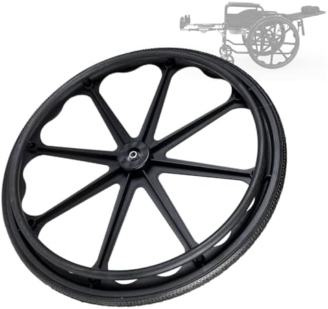 2Pcs 20 Inch Replacement Wheelchair Wheels For Walkers, Wheelchair Wheels Replacement With Bearings, Non-Slip Puncture Proof Polyurethane Solid, Reinforced Nylon Hub, Bearing: 12mm (Color :