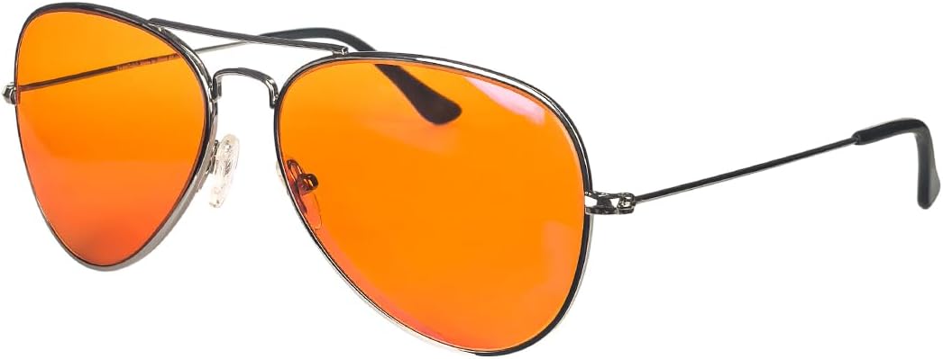 SHINU Red Lenses Glasses Men Orange Lens Glasses Women Blue Light Filter Better Sleep Rest Glasses Z3001