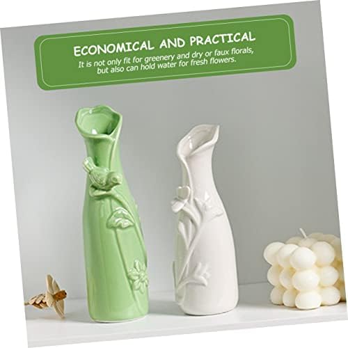 ABOOFAN Ceramic Floral Pot Creative Green Decorative Vase for Home Decor Premium Ceramic Plant Holder for Flowers Modern Miniature Flower Arrangement for Any Room