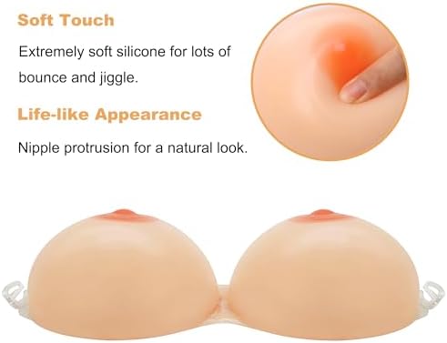 Strap on Silicone Breast Forms Fake Boobs for Mastectomy Prosthesis Crossdresser Transgender Cosplay