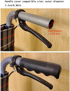 4 Pack Rollator Walker Handle Grip Replacement 7/8” Anti-Slip Semi-Soft Rubber Hand Grips Cover Pads for Folding Wheelchair Transport Chair Walking Cart Rolling Walkers Transport Wheelchairs