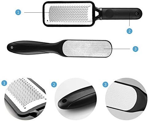 Fu Store 2 Pack Foot Files Callus Remover Stainless Steel Foot Rasp and Dual Sided Feet File Professional Scrubber Pedicure Tools Premium for Feet Care Remove Hard Skin