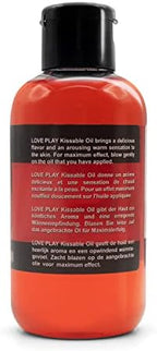 LOVE PLAY Strawberry Flavored - Full Body Oil for Women and Men - Edible Warming Oil for The Body - 100% Vegan and Fun - 150ml