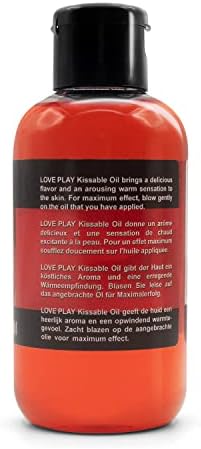 LOVE PLAY Strawberry Flavored - Full Body Oil for Women and Men - Edible Warming Oil for The Body - 100% Vegan and Fun - 150ml