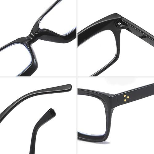 REAVEE 2 Pack Oprah Style Oversized Reading Glasses for Women Men Blue Light Blocking, Ladies Stylish Retro Square Large Computer Readers (Black/Leopard 1.5x)